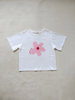 Akio Flower Tee - White / Pink