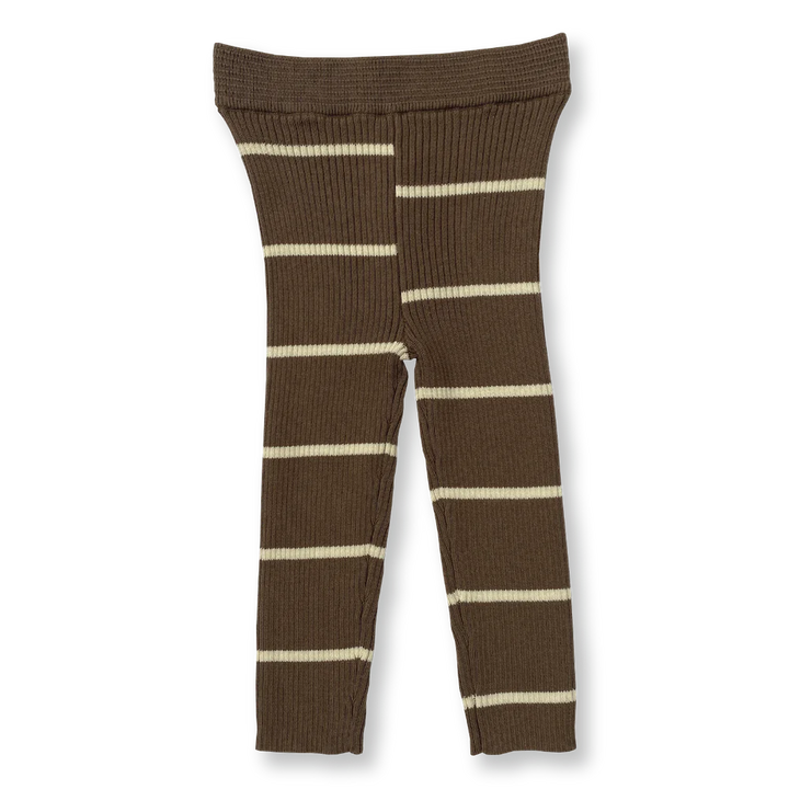 Asymetrical Stripe Leggings - Clay