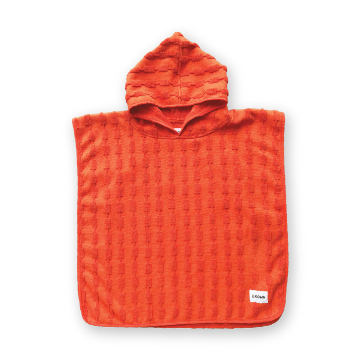 Terry Towelling Poncho Blocks - Rosso