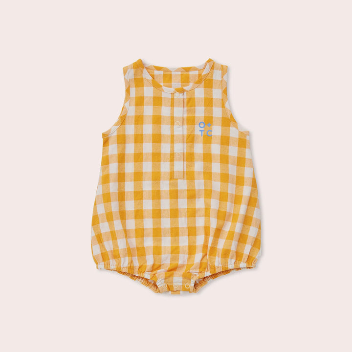 Amber Gingham Bubble Romper