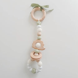 Hedgehog Teething Rattle -Sage