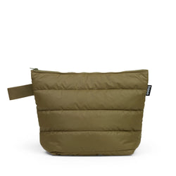 Stash it. Store it. Carry it. The ultra-soft Large Cloud Khaki Stash Clutch by Base Supply is stylish and seriously practical.   The chunky zip closure keeps valuables contained. And the sturdy cotton handle lets you hang or carry.  * Soft padded polyester fabric outer with cloud-like faux down fill  * Internal zip pocket  * Machine washable  * W (top) 39cm | W (bottom) 26cm | H 27cm | D 13cm  * Designed by Base Supply in Melbourne, Australia 