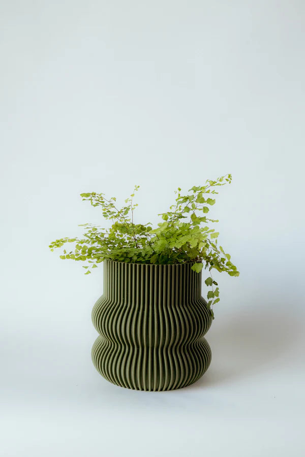 Moss Green Curvy Pot - Medium