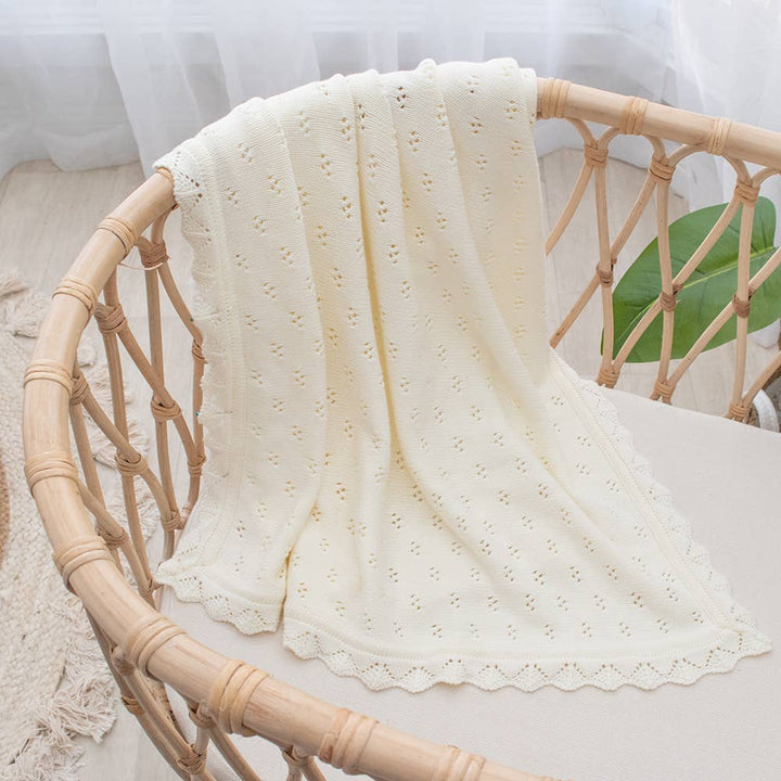 Bamboo/Cotton Heirloom Baby Blanket - Natural