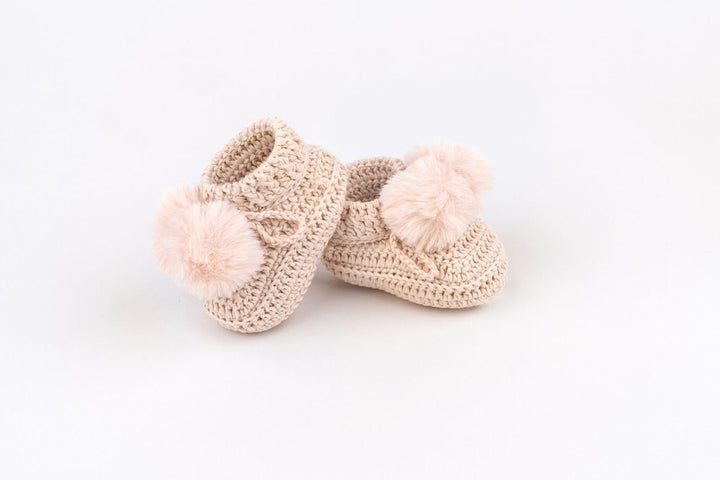 Topsy Spot Faux Fur Booties - Rice