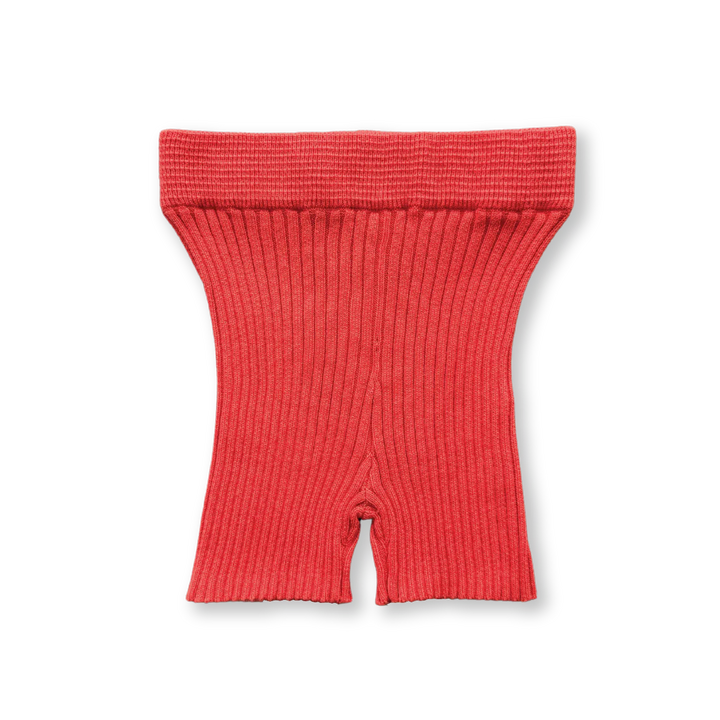 Ribbed Bike Short - Port Red