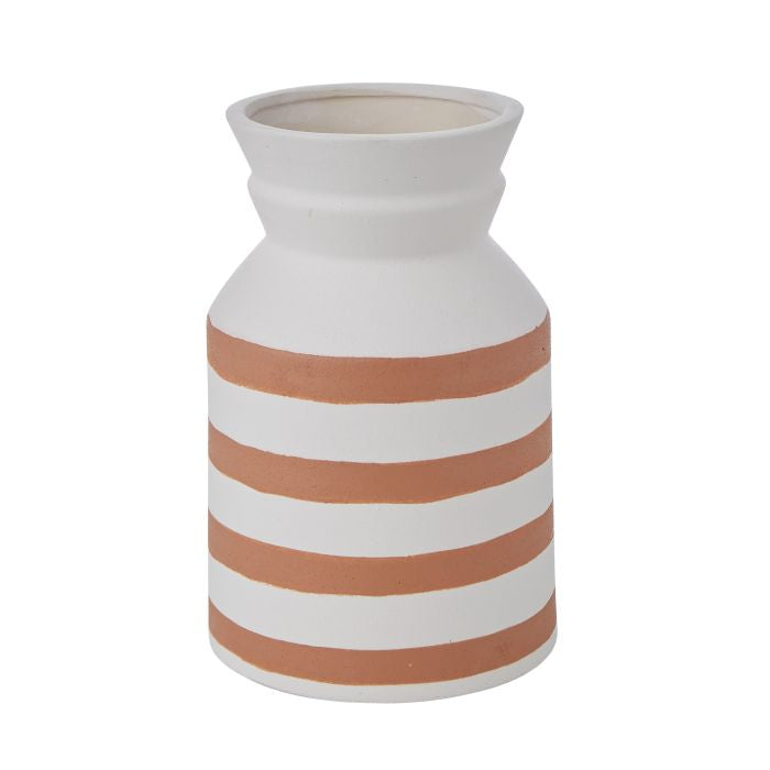 Wide Stripe Vessel - Beige