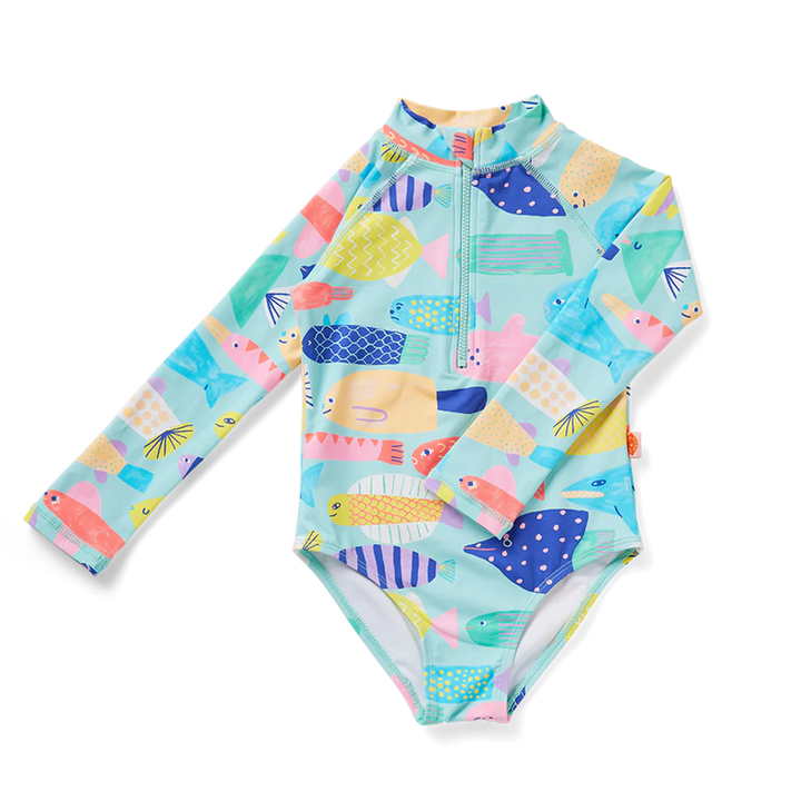 Rainbow Reef LS Zip Bathers