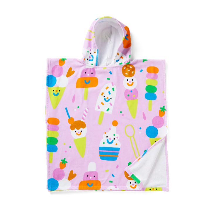 Sundae Fun Day Kids Hooded Towel