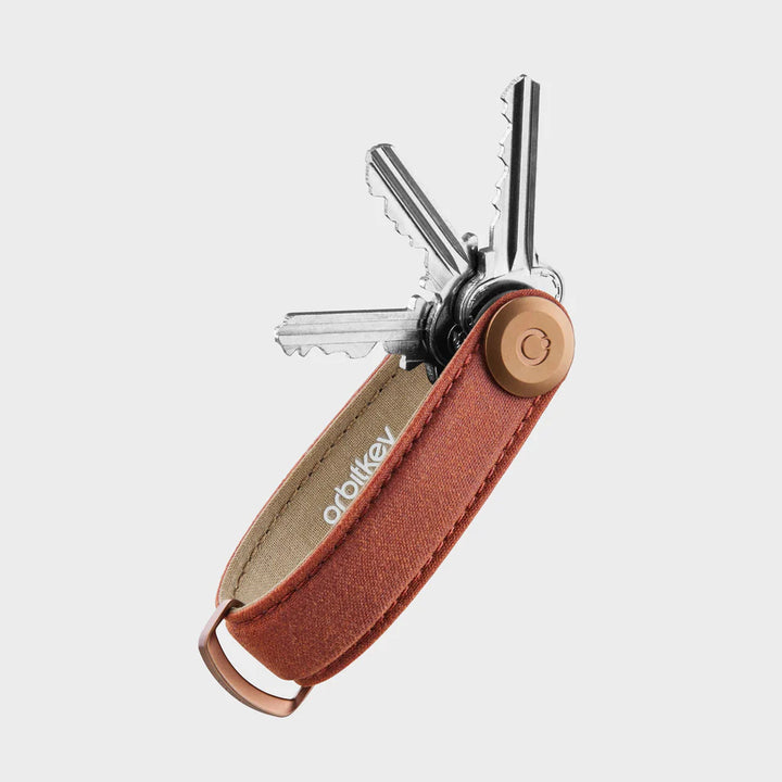 Key Organiser Waxed Canvas - Brick Red