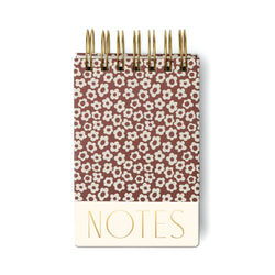 Twin Wire Chunky Notepad - Burgundy Groovy Floral