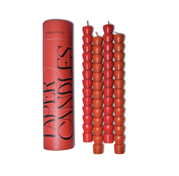 Red & Terracotta Taper Candle Set