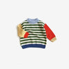 Organic Cotton Knit Jumper - Clover Stripe Colour Block