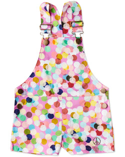 Confetti Pink Short Overalls