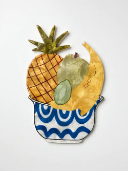 Add a touch of fun and whimsy to any room with the Pina Colada Wall Art by Jones & Co.  Handmade from Capiz shell and painted by hand with vibrant colours, you can hang this wall art in your kitchen or dining space for a refreshing and fruity vibe.  It's lightweight and comes ready to hang, making it a breeze to add a pop of colour to your space.  *Designed for indoor use  *Length: 30cm/ Width: 21cm/ Height: 1cm  *Designed in Sydney and hand-crafted in the Phillipines by Jones & Co artisans
