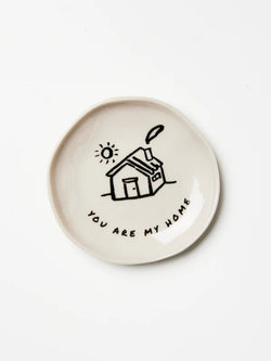 Set your intentions with the cutest small gift for your bestie, mum, sister, friend Or keep it for yourself!  This ceramic 'My Home Dish' is a perfect holder for your rings, jewellery and small trinkets.  *L: 7cm W: 7cm H: 1cm  *Designed in Sydney and handmade in Vietnam by Jones & Co artisans