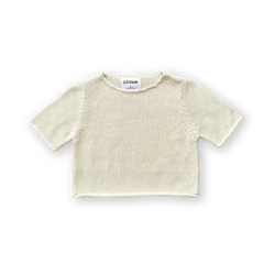 Blanket Stitch Knitted Tee - Dune