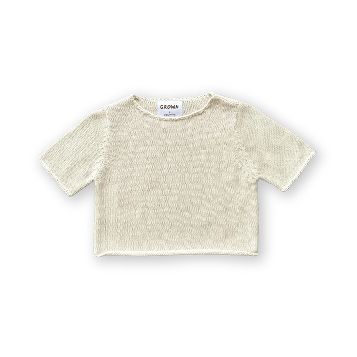 Blanket Stitch Knitted Tee - Dune