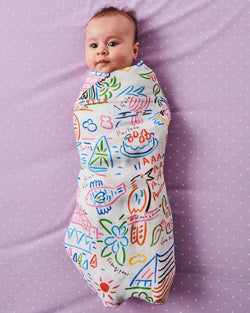 Animals And Icons Bamboo Swaddle