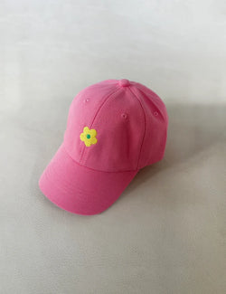 Floral Embroidery Cap - Pink