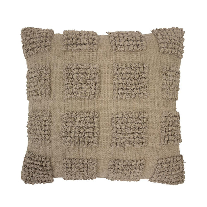 The Almond Dawson Cushion is a super textural cushions made from 100% cotton which has been woven into a check design using a combination of high and low piles.