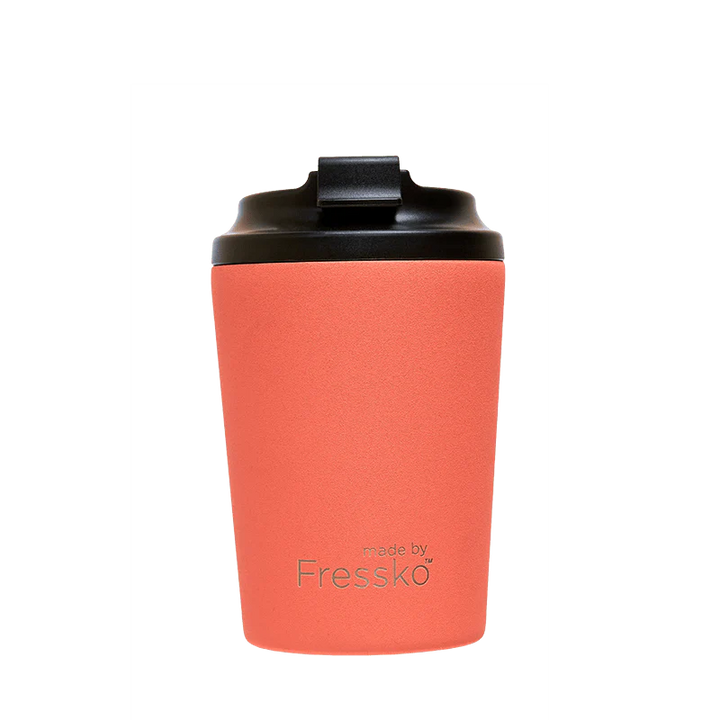 This 8 oz reusable takeaway coffee cup with spill proof, lock lid is perfect for the person on the move. 