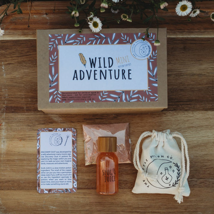 The Wild Adventure Mini Potion Kit are the perfect introduction to mindfulness from The Little Potion Co! They are for those seeking to start on their magical journey and help to promote imaginative play.