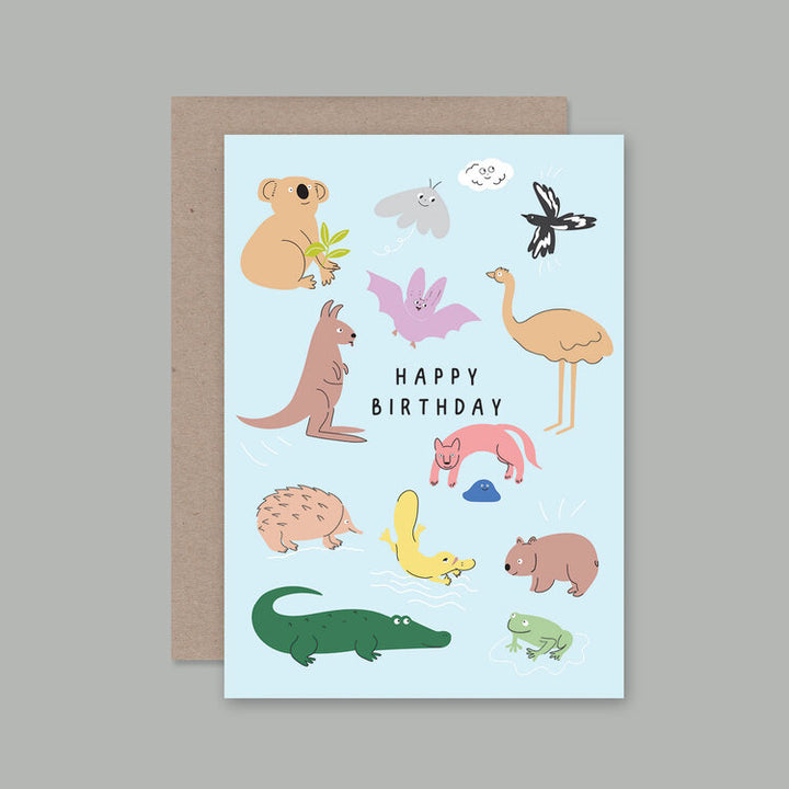 Happy Birthday Animals Card