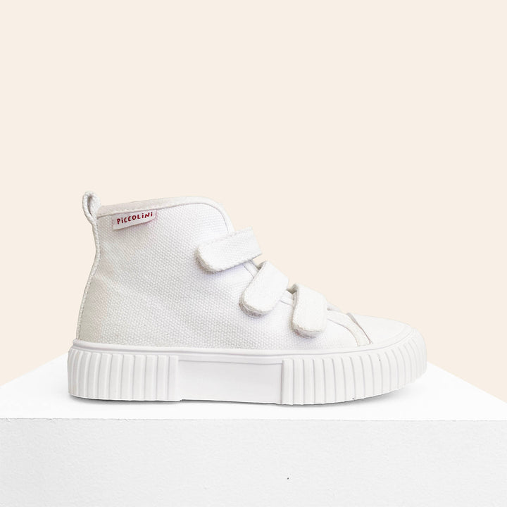 We are obsessed with the White OG High Top Piccolini shoes for our little ones!