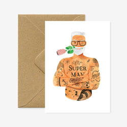 The Superman Prothea Card is the perfect Valentine's card for the Superman in your life!   Natural white paper Blank inside 10.5 x 14.8cm Paired with matching envelope  By All The Ways To Say