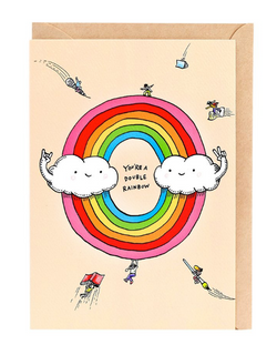 We love the Double Rainbow Card by Melbourne Illustrator Beck of Wally Paper Co.   This gorgeous Wally card is A6 (when folded), and blank inside. 