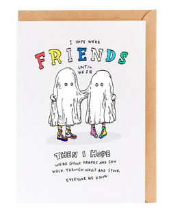 We love the Ghost Friends Card by Melbourne Illustrator Beck of Wally Paper Co.   This gorgeous Wally card is A6 (when folded), and blank inside. 