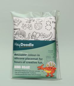 All Supercool kids will be roaring with this Dinoroar reusable silicone placemat from HeyDoodle! They'll get to practice writing the number figures whilst counting to find all items corresponding to it. Best of all, they can do it all again and again by simply washing off the colour.