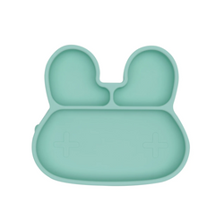 The Bunny Mint Stickie Plate by We Might Be Tiny puts your little muncher in charge at mealtime.