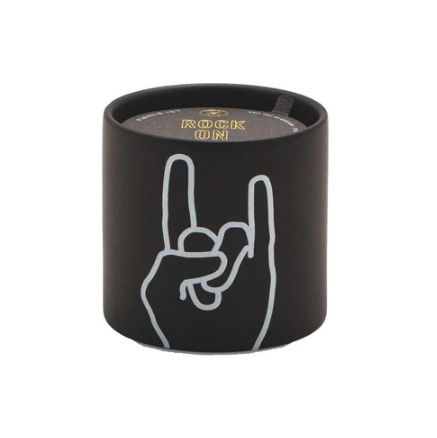 Rock On! Express yourself with this Rock Out Hand Candle impression candle from Paddywax. 