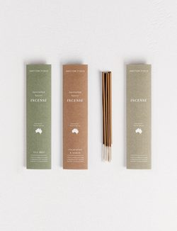 We're zenning out with the Australian Native Incense - Tea Tree from Addition Studios! Such a purifying scent which captures the woody earth tones of the Australian Bush.