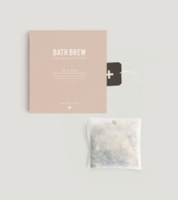 Relax and rejuvenate with the Milk Bath Brew by Addition Studios.  Bath Brew is a giant tea bag for the bath, used as a remedial & relaxing bath soak. Steep in this tonic and enjoy the benefits.