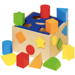 Teach your SuperCool Kid all about shapes with this Rainbow Wooden Shape Box by Goki!   Where does each shape fit? This toy trains fine motor skills and the recognition of shapes plus its fun + looks great!   Goki make high quality, sustainable and eco friendly toys to help kids learn!