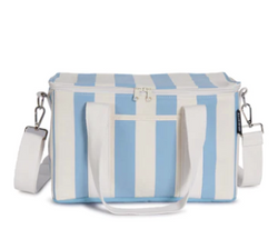 Powder Blue Stripe Midi Cooler Bag
