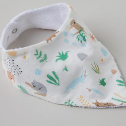 These Outback Dreamers Bibs by Halcyon Nights will compliment your present!  These Baby Dribble or teething bibs are super soft and match back perfectly the same printed clothing and accessories!