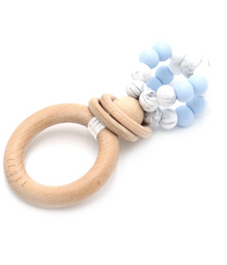 Ease your bubs teething with these Ring Pop Teethers in Marble Blue!  Designed by Lluie in Melbourne, Australia; the ring pop teething Rattle™ twists 360 degrees, rattles beautifully and allows for a good hearty chomping session!