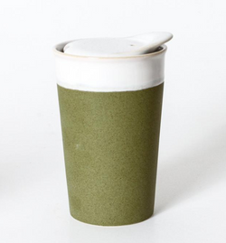 Want to save the planet but do it in style? Look no further than the Sprout Green Ceramic Coffee Cup. by Indigo Love.