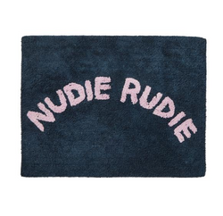 We love the Tula Nudie Bath Mat in Denim by Sage + Clare!  Cheeky ‘Nudie Rudie’ text adorns this tufted denim bath mat, adding a daily dose of fun to your bathroom.