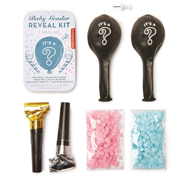 We love this SuperCool gender reveal kit.    Keep everyone guessing until the last minute with this awesome gender reveal kit. 