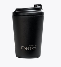 Enjoy your take away coffee, tea or hot chocolate with the Coal Camino Cup made by Fressko.   This 12 oz reusable takeaway coffee cup is spill proof!