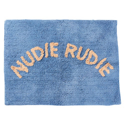 We love the Tula Nudie Bath Mat in Cornflower Blue by Sage + Clare!