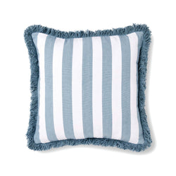 Bring coastal flair to your living room with this Carlton Blue Stripe Cushion. Featuring a nautical stripe pattern and blue fringing, it's a luxe twist to a classic style.