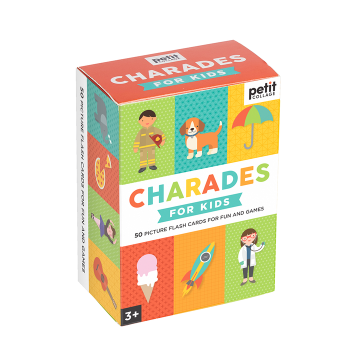 Here’s a great game for the whole family; Charades for Kids by Petit Collage!  In Charades for Kids, take it in turns to act out the picture for the other players – and whoever guesses what’s on the card wins it! Actions and noises are allowed – but no words! Act out prompts from 5 categories: Everyday Objects, Animals, On the Go, Jobs, and Food.