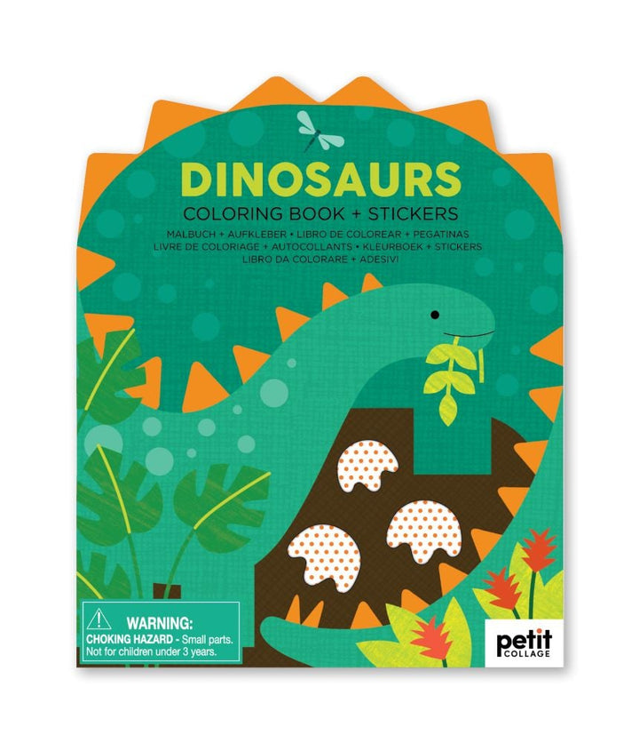 Colour in the cool jurassic scenes featuring your favourite dinosaurs like a T-Rex and a pterodactyl, and once you're done decorate them with over 100 dinosaur stickers!