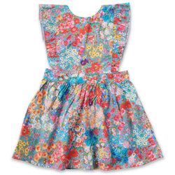 Life's a party with this cotton Forever frill Party dress by Kip&Co.  A floral wonderland of blossoming blooms and flowers aplenty on a sky blue base